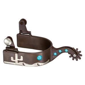 Tough1 Antique Brown Turquoise Stone and Cactus Spurs  Tough1