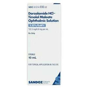 Dorzolamide-Timolol Ophthalmic 10 ml - Item # 1034RX