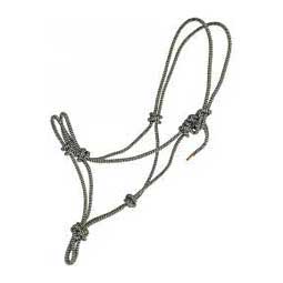 Knotted Rope Horse Halter Black/Silver - Item # 10956