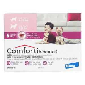 Comfortis Chewable Tablets Dogs and Cats Dog 5-10 lbs Cat 4-6 lbs 6 ct - Item # 1108RX