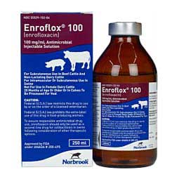 Enroflox 100 for Beef Cattle, Non-Lactating Dairy Cattle & Swine 250 ml - Item # 1111RX