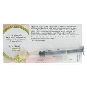 Vetera EWT + WNV (West Nile + 2-way Sleeping Sickness + Tet) Equine Vaccine 1 dose syringe - Item # 11165