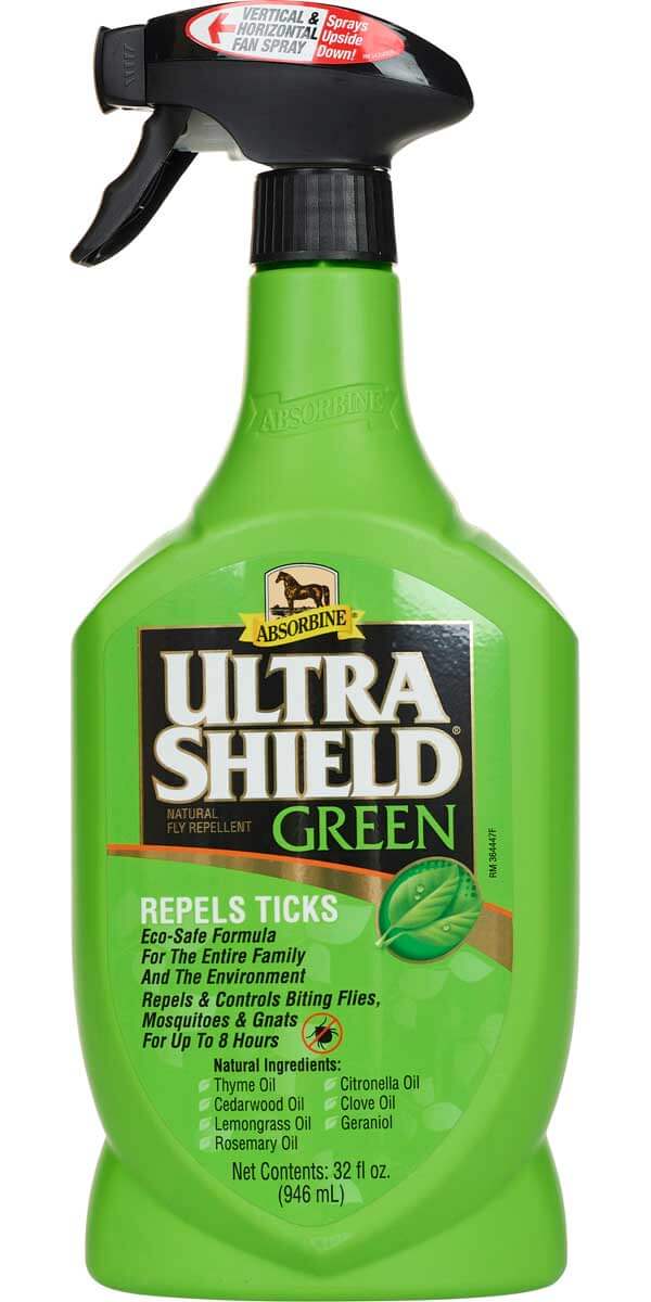 UltraShield Green Fly Spray Repellent for Horses, Ponies, Foals and Dogs  Absorbine - Natural Sprays
