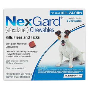 NexGard Chewables for Dogs 10-24 lbs 3 ct - Item # 1189RX
