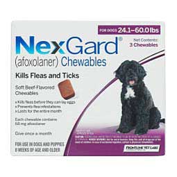 NexGard Chewables for Dogs 24-60 lbs 3 ct - Item # 1190RX