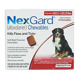 NexGard Chewables for Dogs 60-121 lbs 3 ct - Item # 1191RX