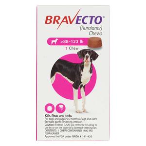 Bravecto Chews for Dogs 88-123 lbs 1 ct - Item # 1202RX