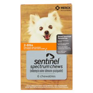 Sentinel Spectrum Chews for Dogs 2-8 lbs 6 ct - Item # 1203RX