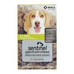Sentinel Spectrum Chews for Dogs 8.1-25 lbs 6 ct - Item # 1204RX