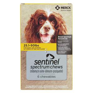 Sentinel Spectrum Chews for Dogs 25.1-50 lbs 6 ct - Item # 1205RX