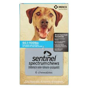 Sentinel Spectrum Chews for Dogs 50.1-100 lbs 6 ct - Item # 1206RX