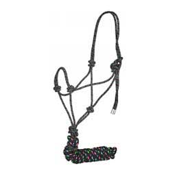 Rope Horse Halter Black/Multi - Item # 12224