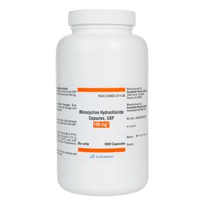 Minocycline Hydrochloride Capsules 100 mg 500 ct - Item # 1234RX