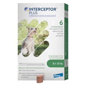 Interceptor Plus for Dogs 8-25 lbs 6 ct - Item # 1318RX