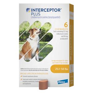 Interceptor Plus for Dogs 25-50 lbs 6 ct - Item # 1319RX