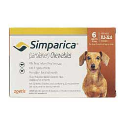 Simparica Chewable Tablets for Dogs 11.1-22 lbs 6 ct - Item # 1361RX