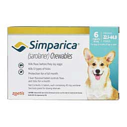 Simparica Chewable Tablets for Dogs 22.1-44 lbs 6 ct - Item # 1362RX