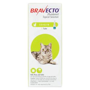 Bravecto Topical Solution for Cats 2.6-6.2 lbs 112.5 mg 1 ct - Item # 1370RX