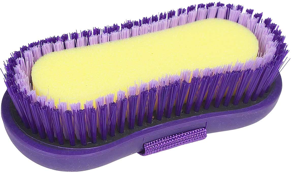 Soft Grip Livestock Grooming Sponge Brush in Purple by Roma