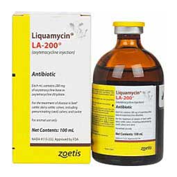Liquamycin LA-200 Antibiotic for Use in Animals 100 ml (California Rx Only) - Item # 1441RX