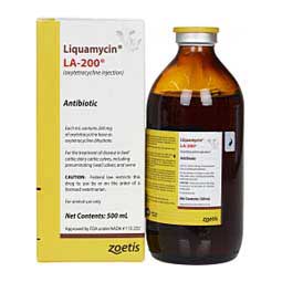 Liquamycin LA-200 Antibiotic for Use in Animals 500 ml (California Rx Only) - Item # 1443RX