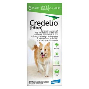 Credelio Chewable Tablets for Dogs 25.1-50 lbs 6 ct - Item # 1496RX