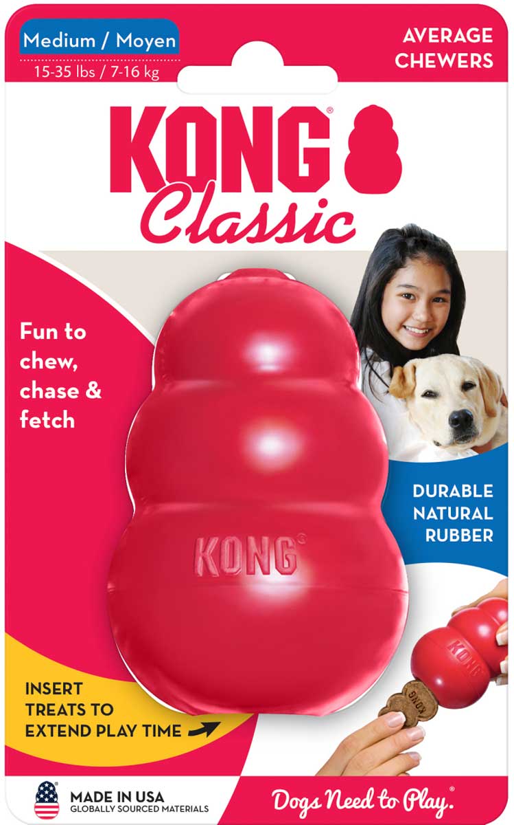 KONG Classic Dog Toy, Medium, Red