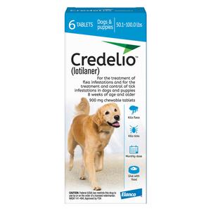 Credelio Chewable Tablets for Dogs 50.1-100 lbs 6 ct - Item # 1514RX