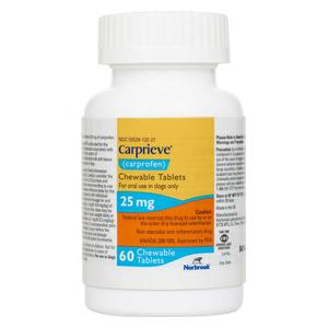 Carprieve Carprofen Chewable Tablets for Dogs (compares to Rimadyl) 25 mg 60 ct - Item # 1523RX