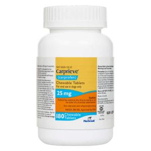 Carprieve Carprofen Chewable Tablets for Dogs (compares to Rimadyl) 25 mg 180 ct - Item # 1524RX