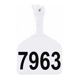 Feedlot Ear Tags - Numbered Cattle ID Tags White 50 ct - Item # 15365