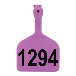 Feedlot Ear Tags Numbered Cattle ID Tags Purple 50 ct - Item # 15365