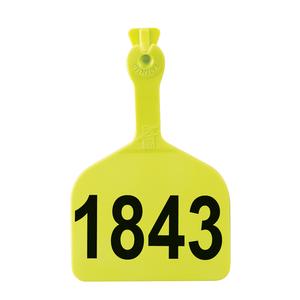 Feedlot Ear Tags Numbered Cattle ID Tags Chartreuse 50 ct - Item # 15365