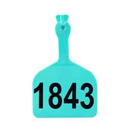 Feedlot Ear Tags - Numbered Cattle ID Tags Turquoise 1000 ct - Item # 15366