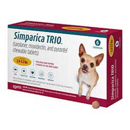 Simparica TRIO Chewable Tablets for Dogs 2.8-5.5 lbs (6 ct) - Item # 1547RX