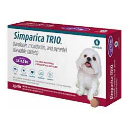 Simparica TRIO Chewable Tablets for Dogs Zoetis Animal Health - Safe