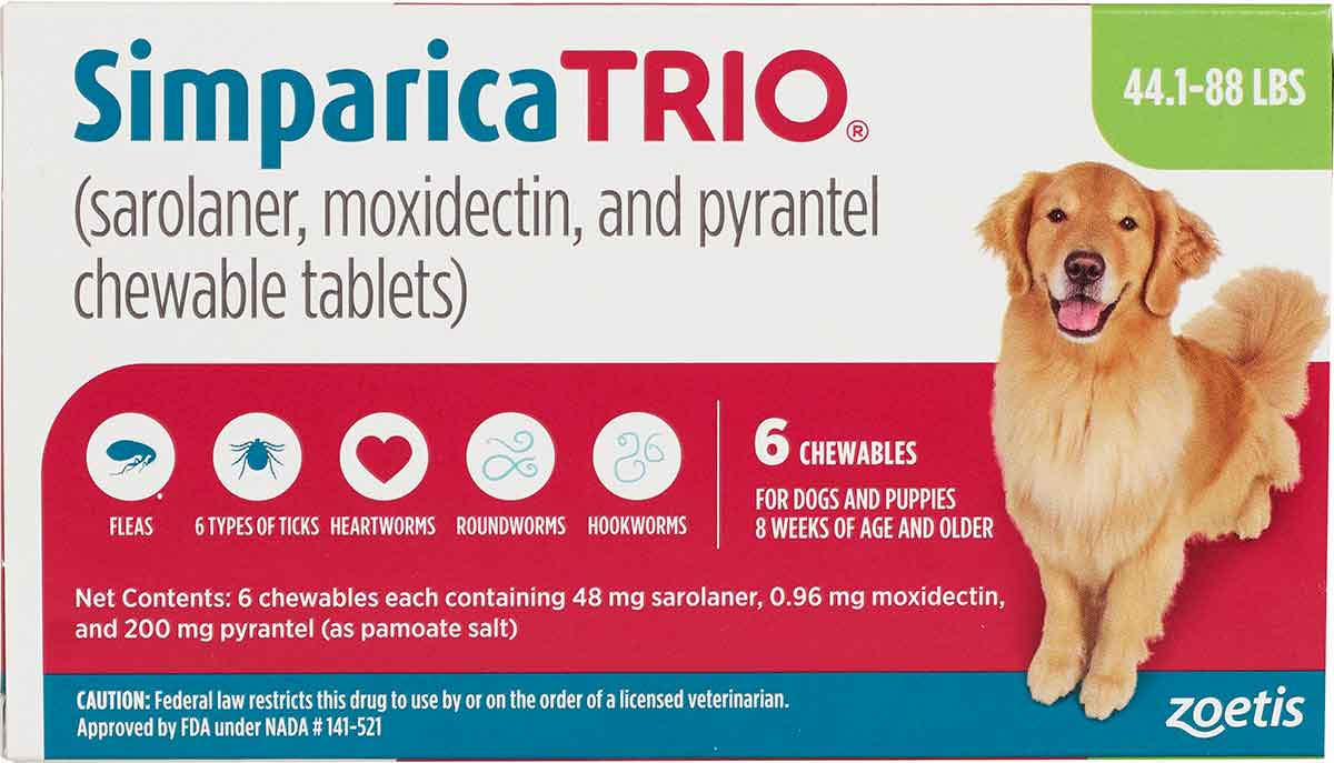 Valley Vet - Simparica TRIO Chewable Tablets for Dogs Zoetis Animal ...