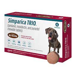 Simparica TRIO Chewable Tablets for Dogs 88.1-132 lbs (6 ct) - Item # 1552RX