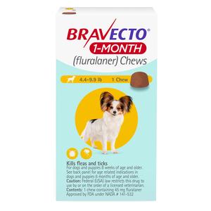 Bravecto 1-Month Chews for Dogs and Puppies 4.4-9.9 lbs 1 ct - Item # 1561RX