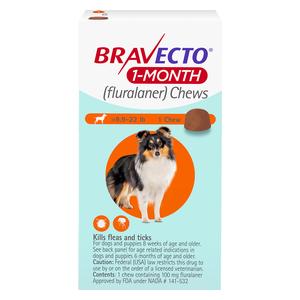 Bravecto 1-Month Chews for Dogs and Puppies 9.9-22 lbs 1 ct - Item # 1562RX