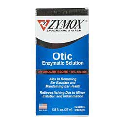 Zymox Otic Enzymatic Solution with Hydrocortisone 1.0% for Animal Use 1.25 oz - Item # 15665
