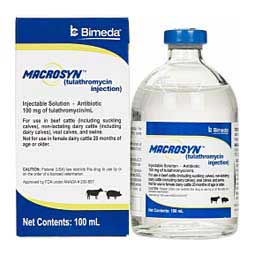 Macrosyn Tulathromycin for Cattle and Swine 100 ml - Item # 1572RX