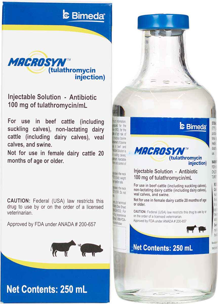 Macrosyn Tulathromycin for Cattle and Swine Bimeda - Valley Vet Supply ...