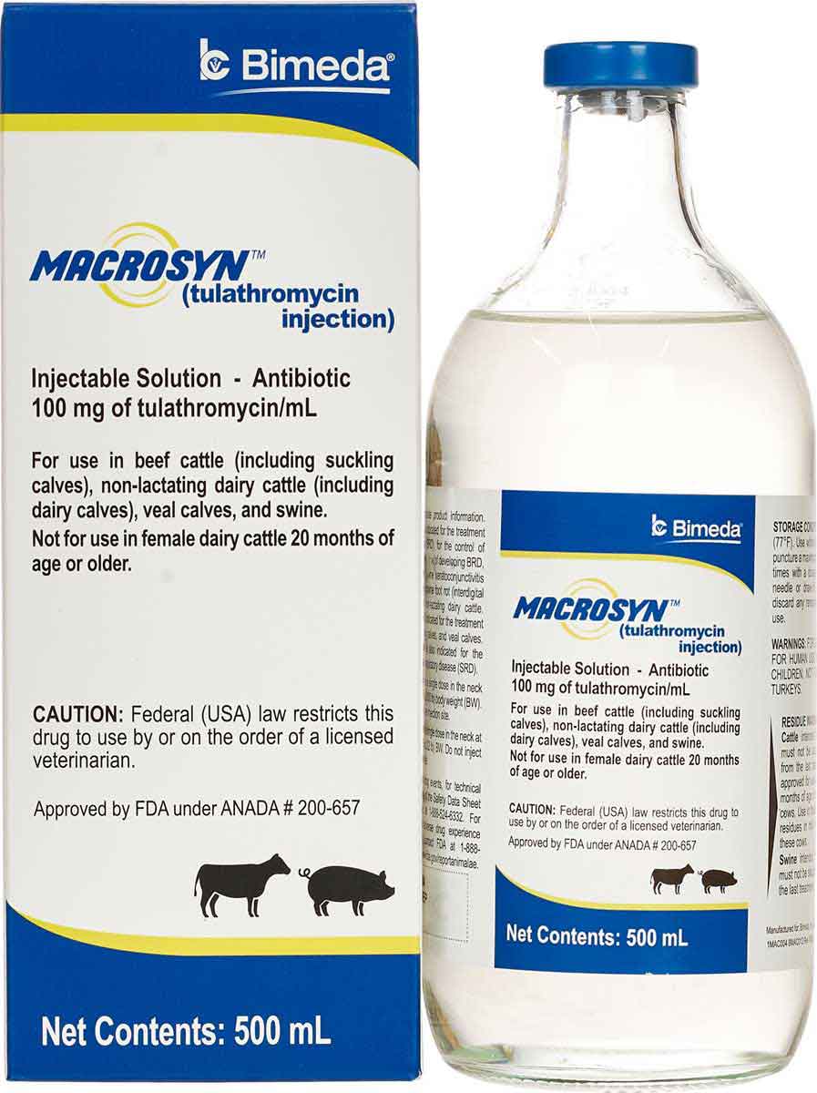 Macrosyn Tulathromycin for Cattle and Swine Bimeda - Valley Vet Supply ...