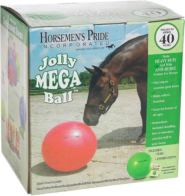 Horseman's Pride Jolly Mega Ball Horse Toy Jolly Training Accessories, Stable Equipment Supplies