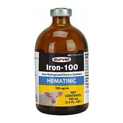 Iron Dextran Injection 100 for Baby Pigs 100 mg/100 ml - Item # 16038