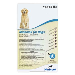 Midamox Topical Solution for Dogs 55.1-88 lbs 6 ct - Item # 1637RX