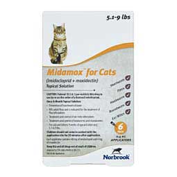 Midamox Topical Solution for Cats 5.1-9 lbs 6 ct - Item # 1638RX