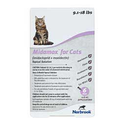 Midamox Topical Solution for Cats 9.1-18 lbs 6 ct - Item # 1639RX