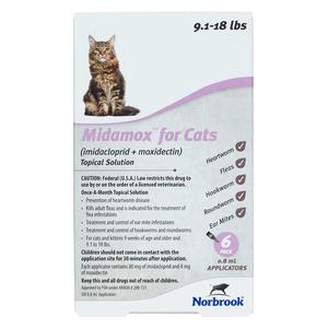 Midamox Topical Solution for Cats 9.1-18 lbs 6 ct - Item # 1639RX